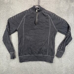 BKE Mens Quarter Zip Pullover Sweater Size‎ S Slim Fit Charcoal Gray Cotton